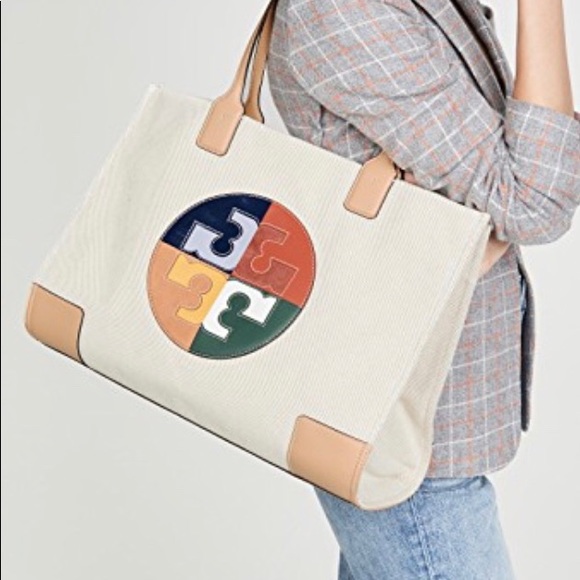 tory burch ella color block tote